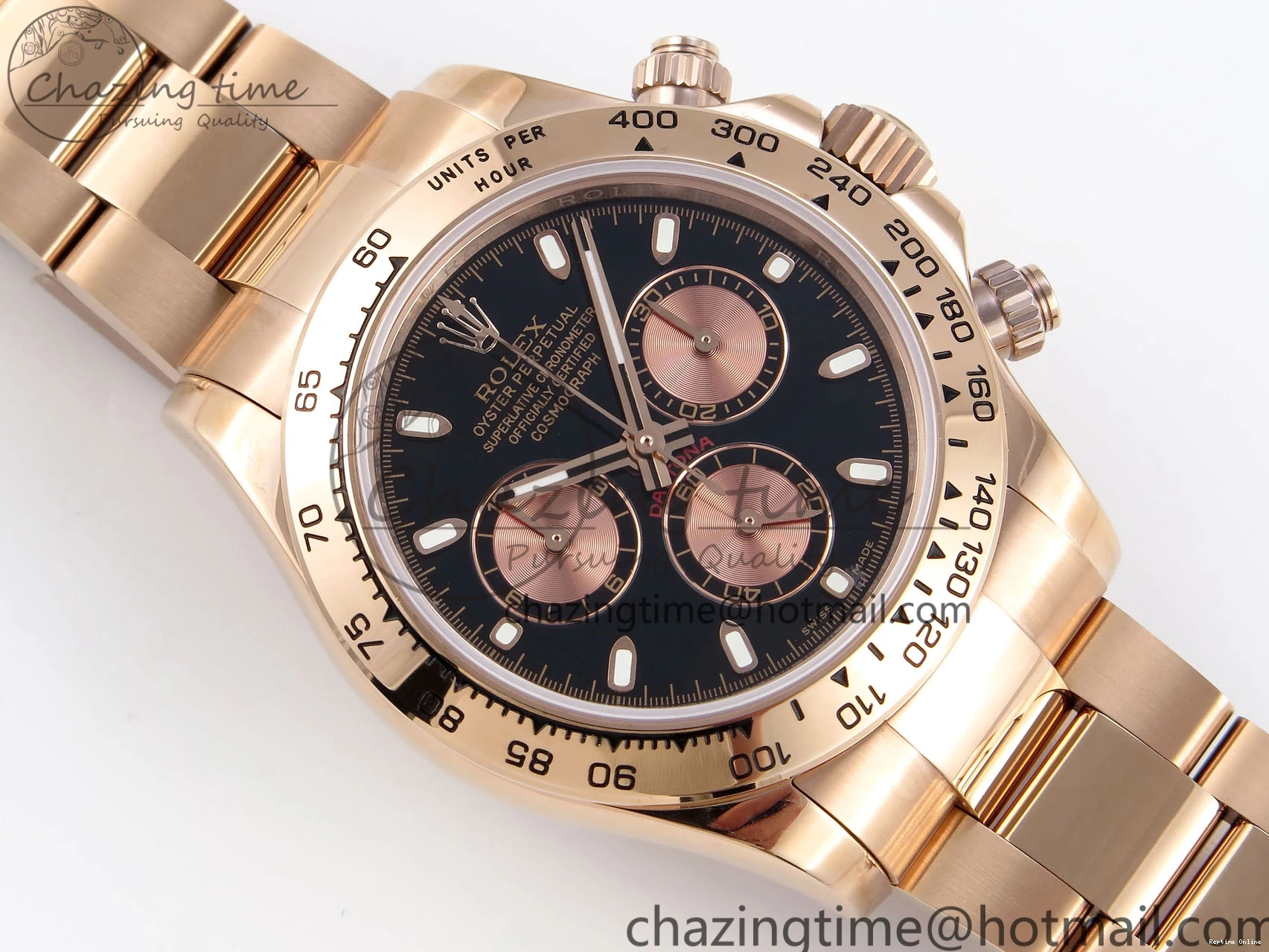 0104 DAYTONA 116505 RG OMF BEST EDITION BLACK RG DIAL ON RG BRACELET A7750 (SLIM MOVEMENT) Trendsetting 1797